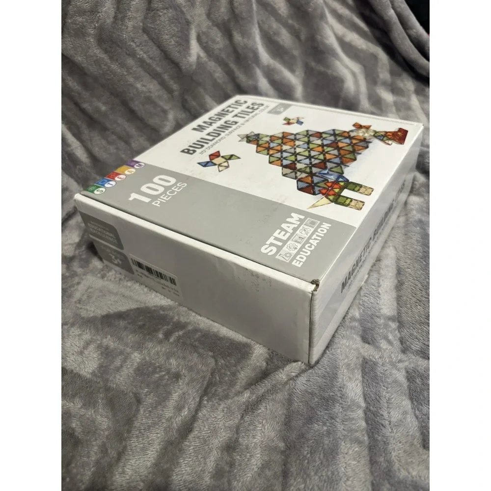 UREC Magnetic Tiles, 100 PCS Magnetic Blocks for Kids- Sealed